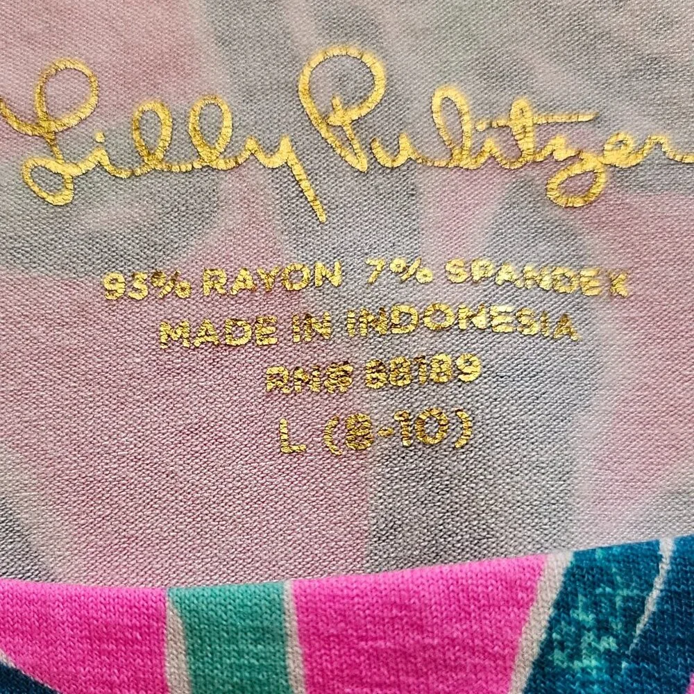 GIRL'S LILLY PULITZER  MINI SOPHIE DRESS MANDEVILLA PINK LUCKY ELEPHANT PRINT - Picture 2 of 10